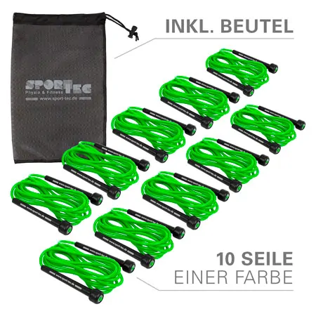 Skipping rope speed rope set, adjustable, 300 cm, 10 pieces, incl. storage bag