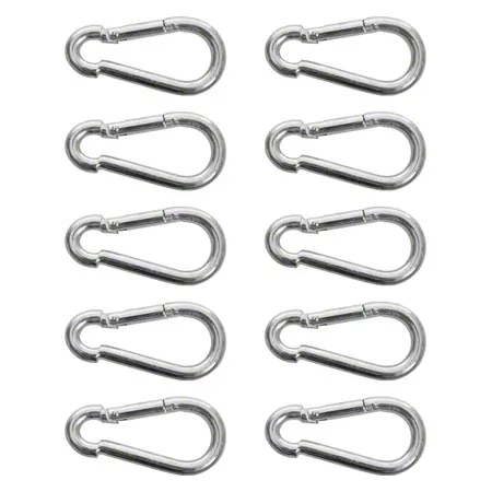 Snap hook, 8 cm, set of 10