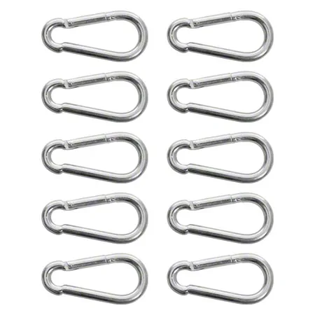 Snap hook big, 10 cm, set of 10