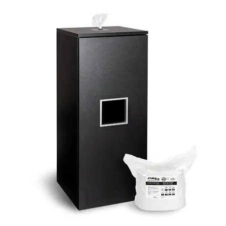 Sport-Tec disinfectant wipe dispenser, black wood, incl. 800 wipes