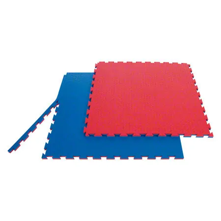 Sport mat Double Competition incl. outer pieces, LxWxH 100x100x2 cm, red / blue