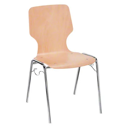 Stacking chair beech without padding