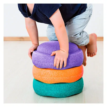 Stapelstein set classic secondary, 3 stacking stones, 1x purple, 1x green, 1x orange