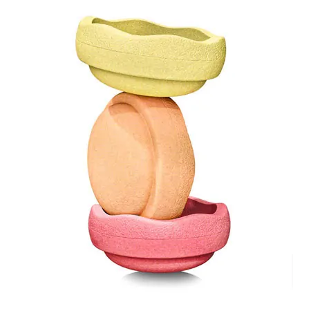 Stapelstein-set warm pastel, 3 pieces