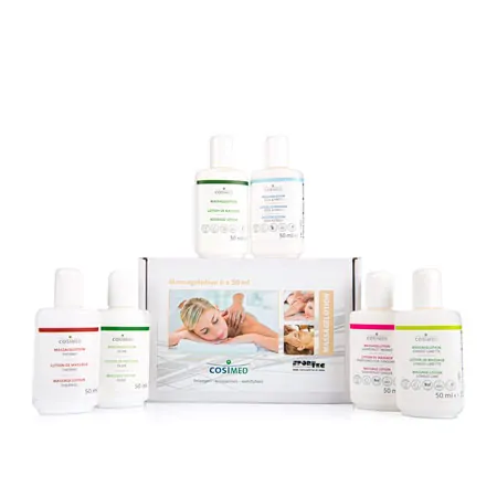 Test set massage lotion, 6 bottles of 50 ml