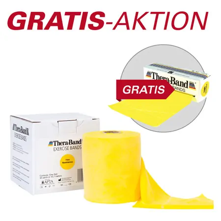 Thera-Band, special offer: 45.5 m roll, lightweight, yellow + 5.5 m roll, lightweight, yellow for FREE!