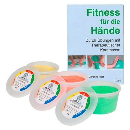 Theraflex therapy plasticine 450 g, set of 3 incl. book