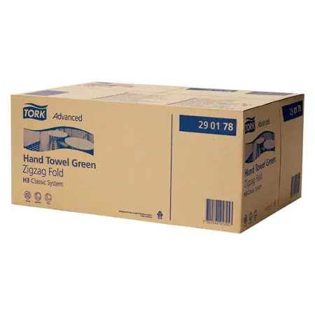 Tork folded paper towel advanced H3, 25x23 cm, 15x250 piece, green