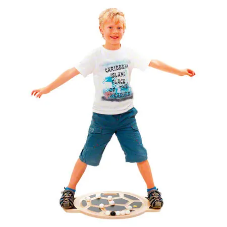 Trackboard football with 11 balls