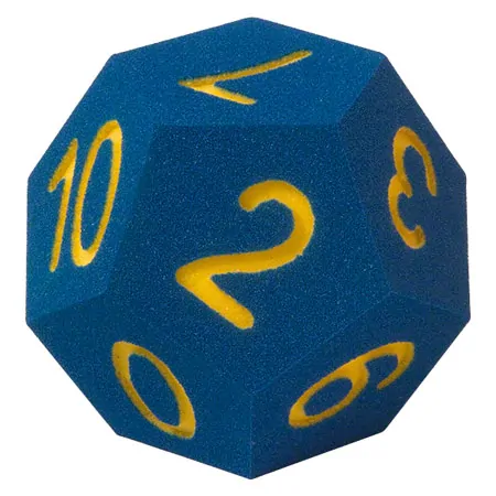 VOLLEY foam learning cube, with numbers, 12 faces