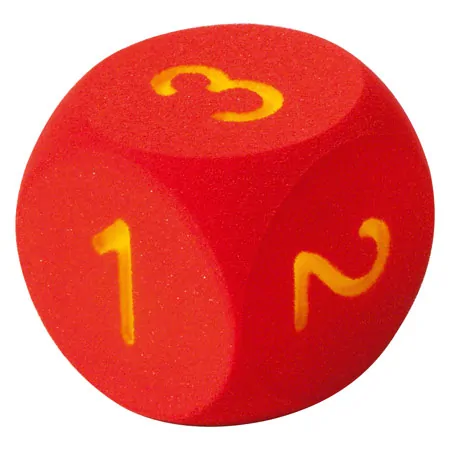 VOLLEY foam learning cube with numbers, 16x16x16 cm