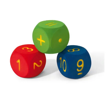VOLLEY foam learning cubes 3-piece set, 16x16x16 cm, numbers and arithmetic symbols