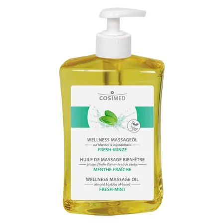 cosiMed Wellness Massage Oil fresh mint with pressure dispenser, 500 ml