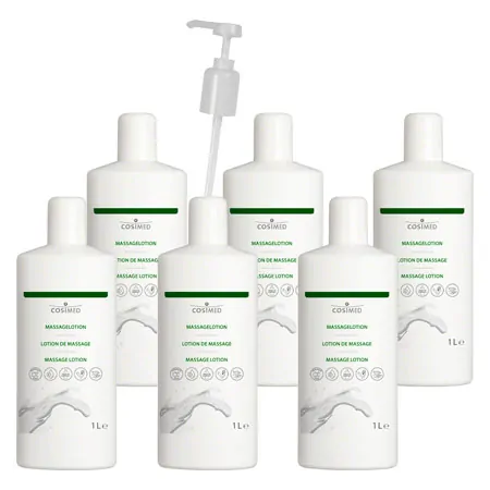 cosiMed massage lotion set 6x massage lotion, 1 l, incl. dosing pump