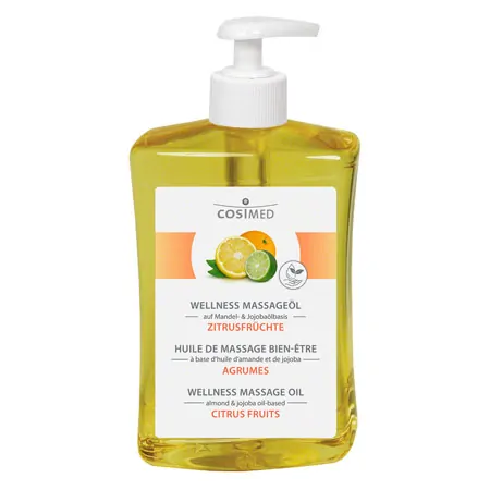 cosiMed spa wellness massage oil citrus fruit with pressure dispenser 500 ml