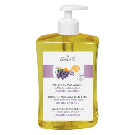 cosiMed wellness massage oil amyris-lavender with pressure dispenser, 500 ml