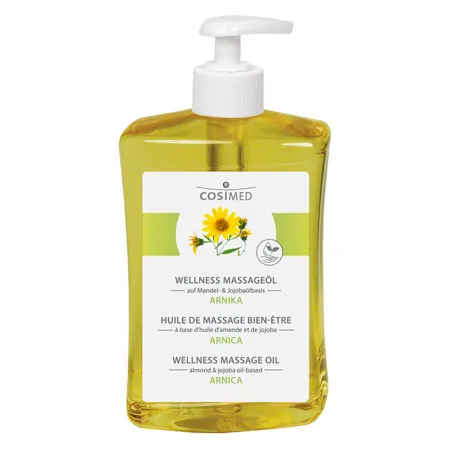 cosiMed wellness massage oil arnica with pressure dispenser 500 ml