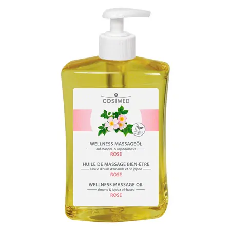 cosiMed wellness massage oil rose with pressure dispenser 500 ml