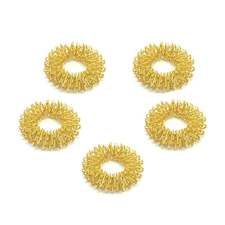 finger massagerings set, 5 pieces, gold
