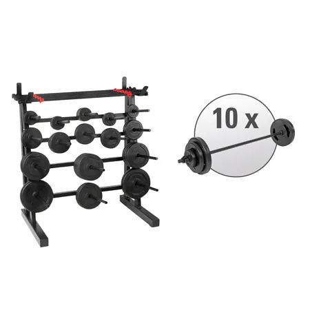 pumpset! -stand system with 10 barbell sets, 91-pcs.