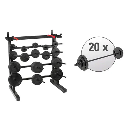 pumpset! -stand system with 20 barbell sets, 181-pcs.