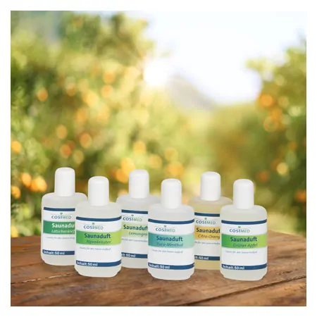 tester set sauna fragrances, 5 bottles of 50 ml