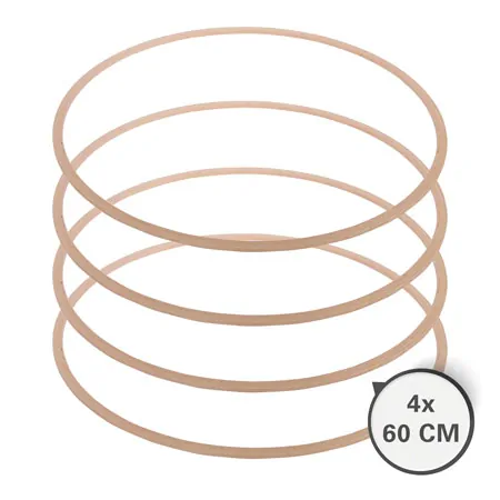 wooden gymnastics hoops, set of 4,  60 cm