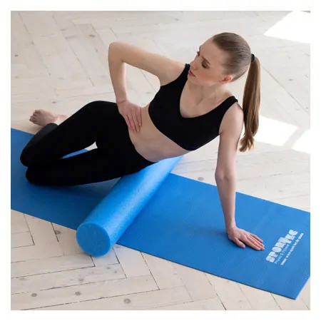 Yoga roller,  15 cm x 90 cm, blue