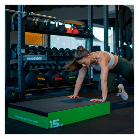 Sport-Tec Jumping Trainer Soft Plyo Box, 15 cm, stackable, green