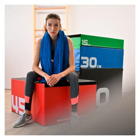Sport-Tec Jumping Trainer Soft Plyo Box Set, 4 pcs, stackable, 15-60 cm