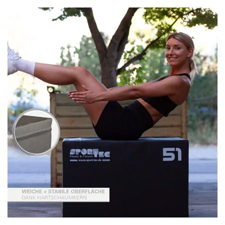 Sport-Tec Jumping Trainer 3-in-1 Soft Plyo Box, 76x61x51 cm