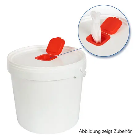 Plastic dispenser bucket for storage of Sport-Tec disinfection wipes 400 and 800 sheets
