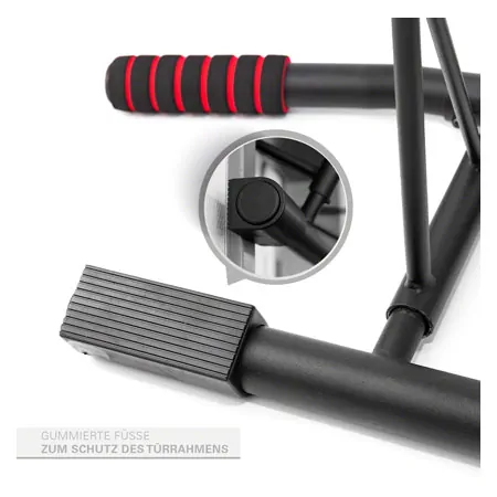 Sport-Tec door rack chin-up bar foldable, 117x28 cm, incl. 2 power ropes + 2 snap hooks