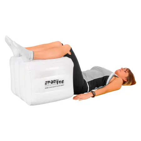 Positioning cushion, inflatable, LxWxH 40x45x50 cm, white, incl. foot pump