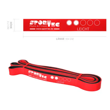 Sport-Tec Powerband made of latex, 104x2,2 cm, light, red