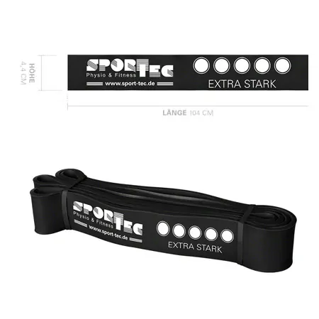 Sport-Tec Powerband made of latex, 104x4,4 cm, extra strong, black