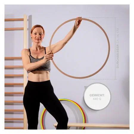 Wooden gymnastic hoop,  90 cm