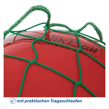 Ball net for 2 gymnastic balls, green