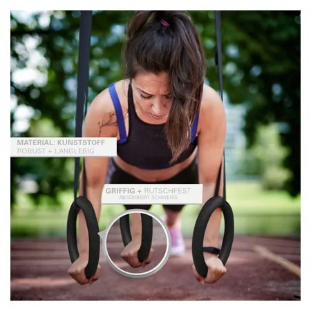 Sport-Tec outdoor gymnastic rings made of plastic incl. adjustable straps