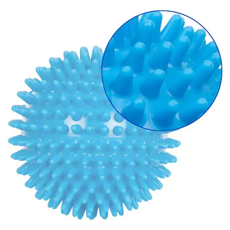 Spiky Massage Ball,   10 cm, neon-blue, soft