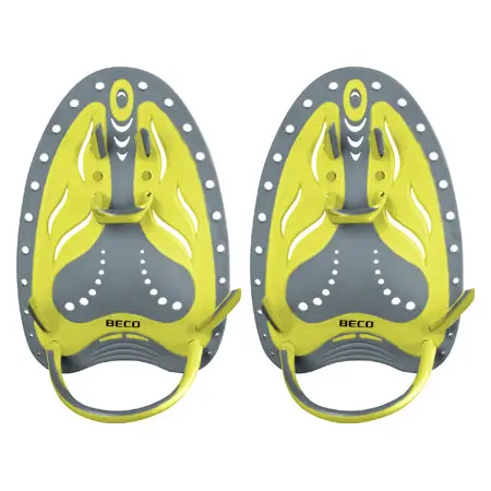 BECO Handpaddles Flex swimming trainer, size S, yellow, pair
