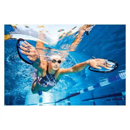 BECO Handpaddles Flex swimming trainer, size M, blue, pair