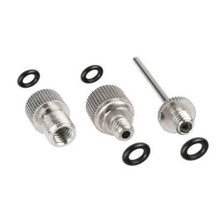 Universal valve set 5-piece, 1x needle valve, 2x cone valve, 2x valve adapter