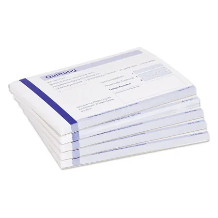 Copy of receipt book, 5 blocks of 50 sentences, DIN A6 landscape