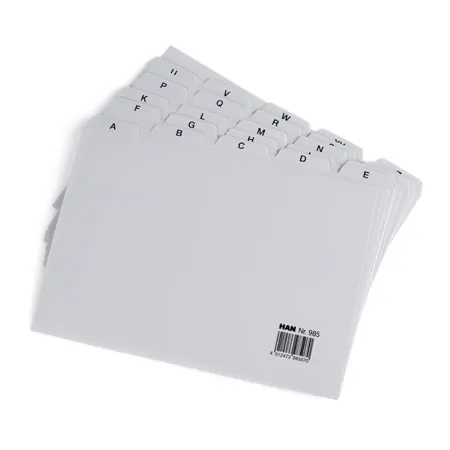 Card index set, 202-pcs., made of plastic max. 800 cards (A5) incl. 200 flashcards & register,