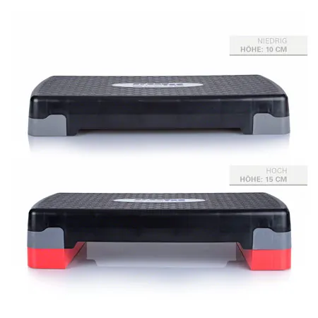 Step board height adjustable, black LxWxH 68x28x10/15 cm
