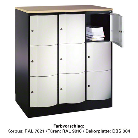 Locker Resisto with 9 compartments, HxWxD 125x115x54 cm