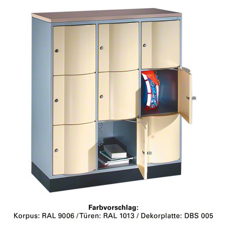 Locker Resisto with 9 compartments, HxWxD 125x115x54 cm