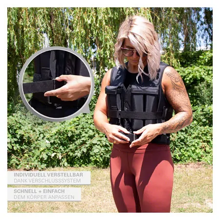 Weight vest standard with 9 weight bags, 10 kg