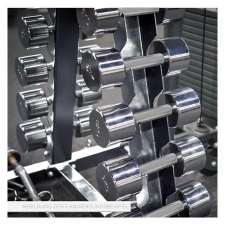 Chrome dumbbell rack without weights, LxWxH 45x40x121 cm